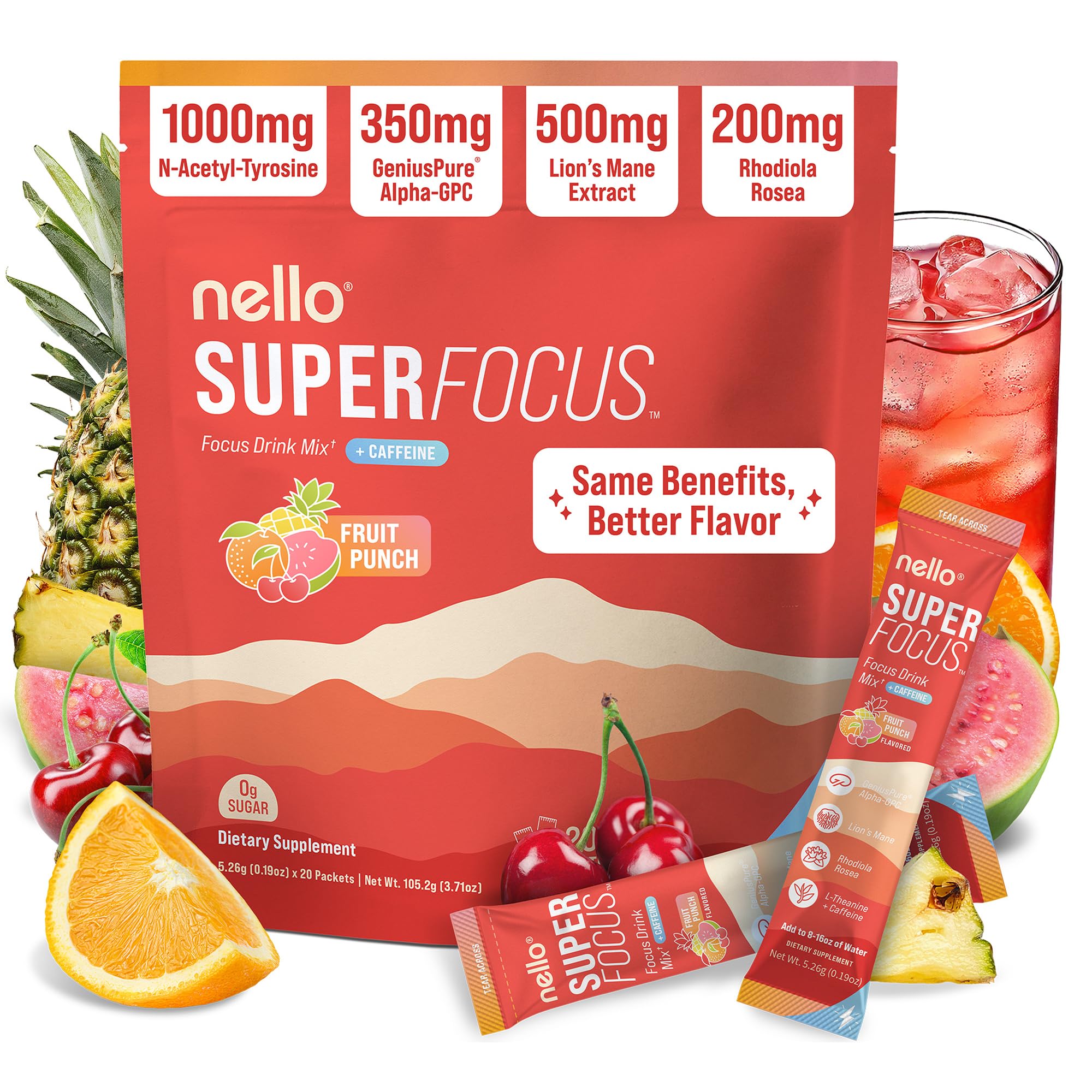 Amazon.com : Nello Superfocus – Nootropic Focus Drink Mix for